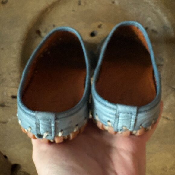 Spring Step Fusilade blue leather cutout mules slip-on shoes women's 38 / 7.5–8 - Picture 4 of 8